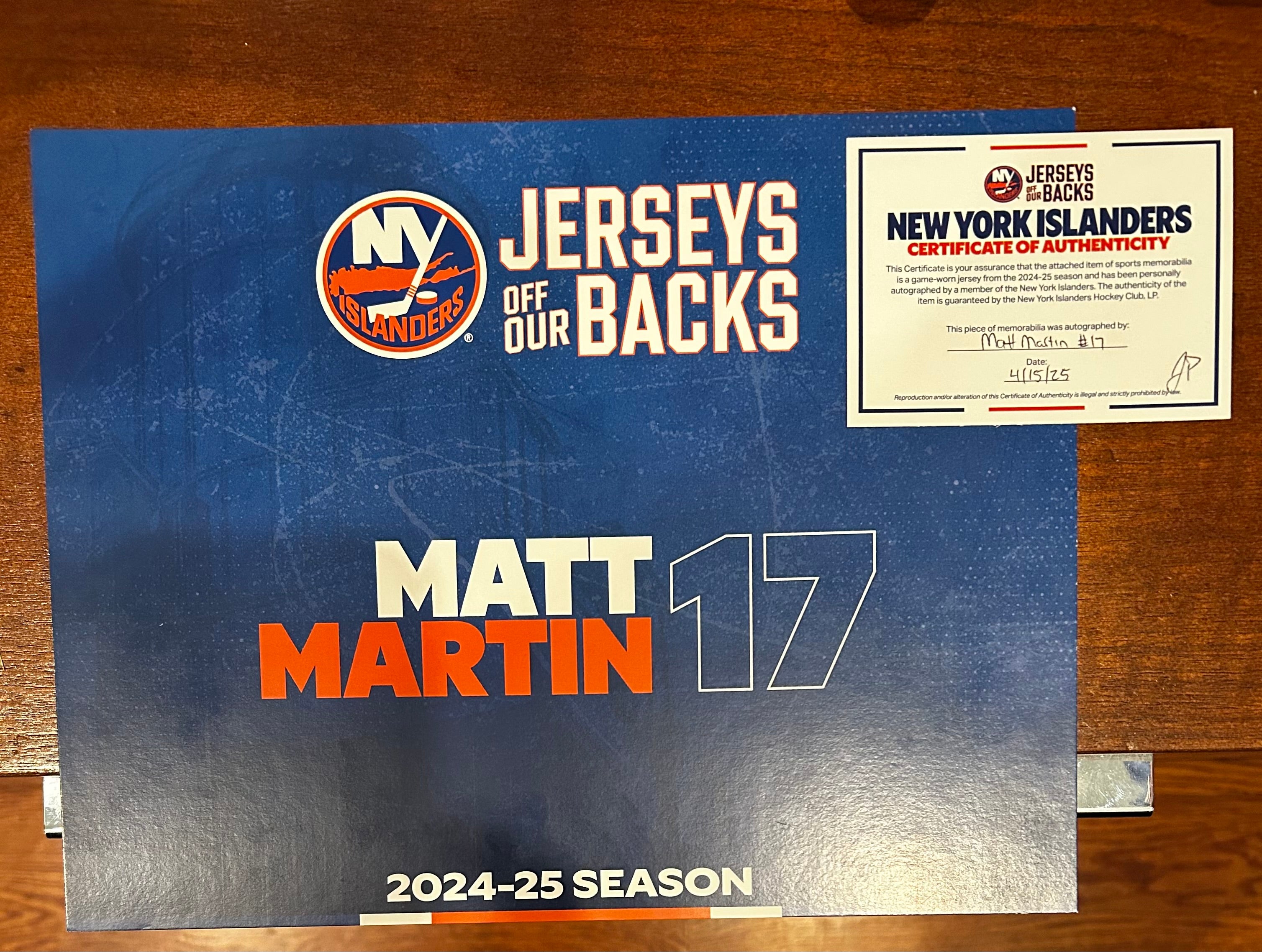 Mat Martin final home game worn jersey, LOA, signed, photo matched📸