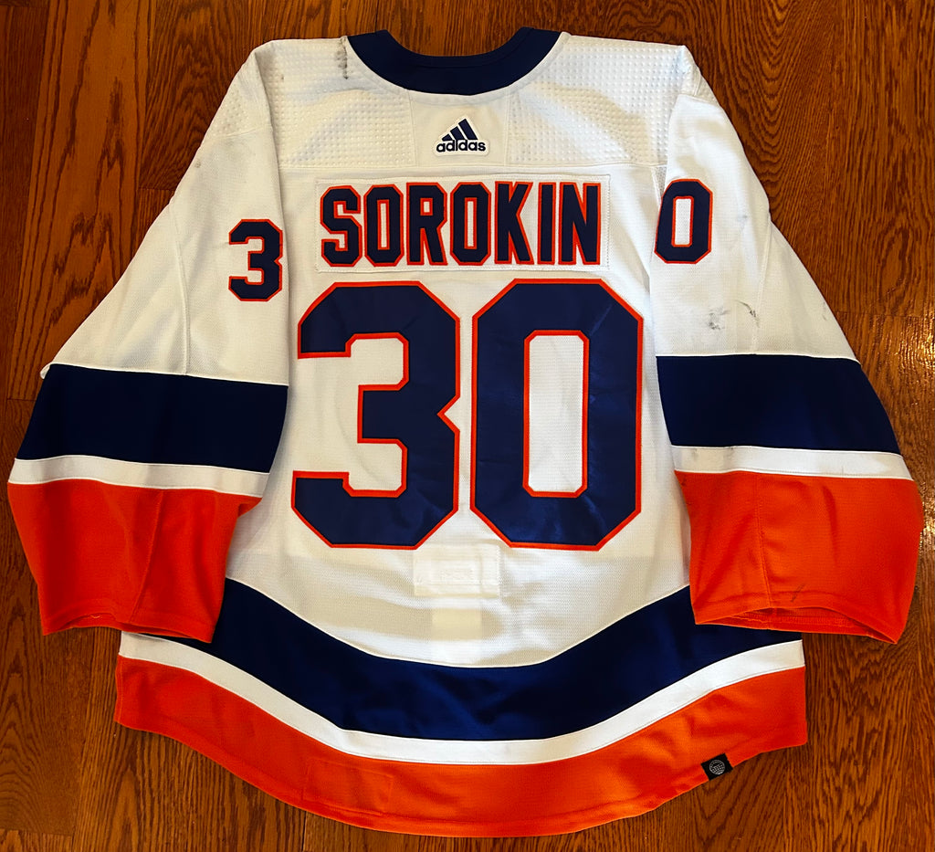 Ilya Sorokin game worn away signed jersey photo matched📸 with LOA