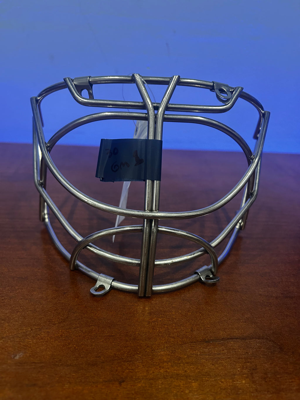 Ilya Sorokin game worn goalie cage photo matched📸 with LOA.