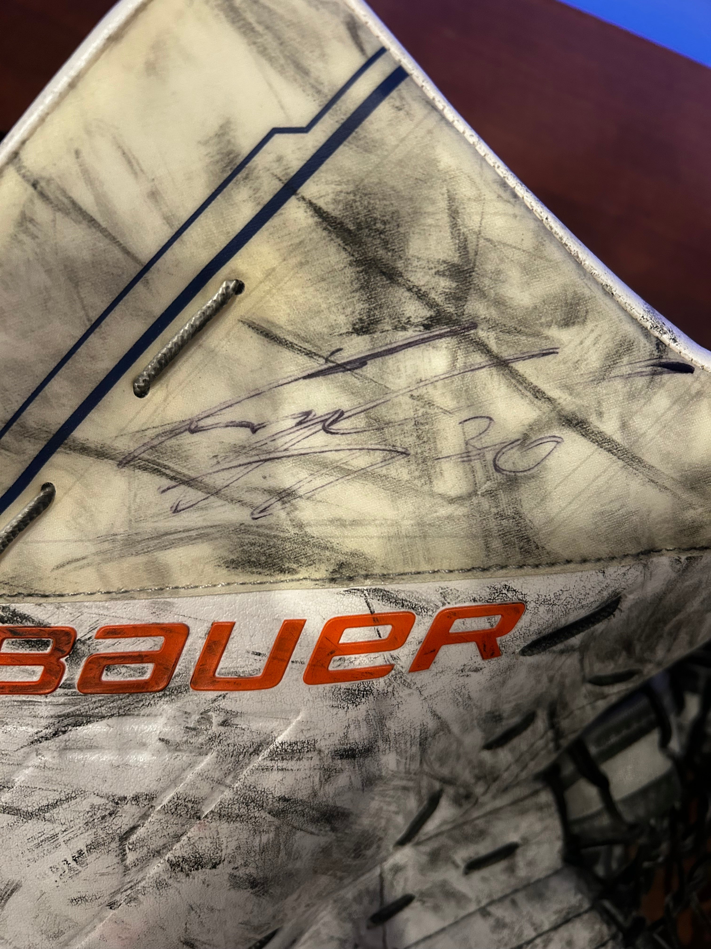 Ilya Sorokin game used goalie glove signed with LOA