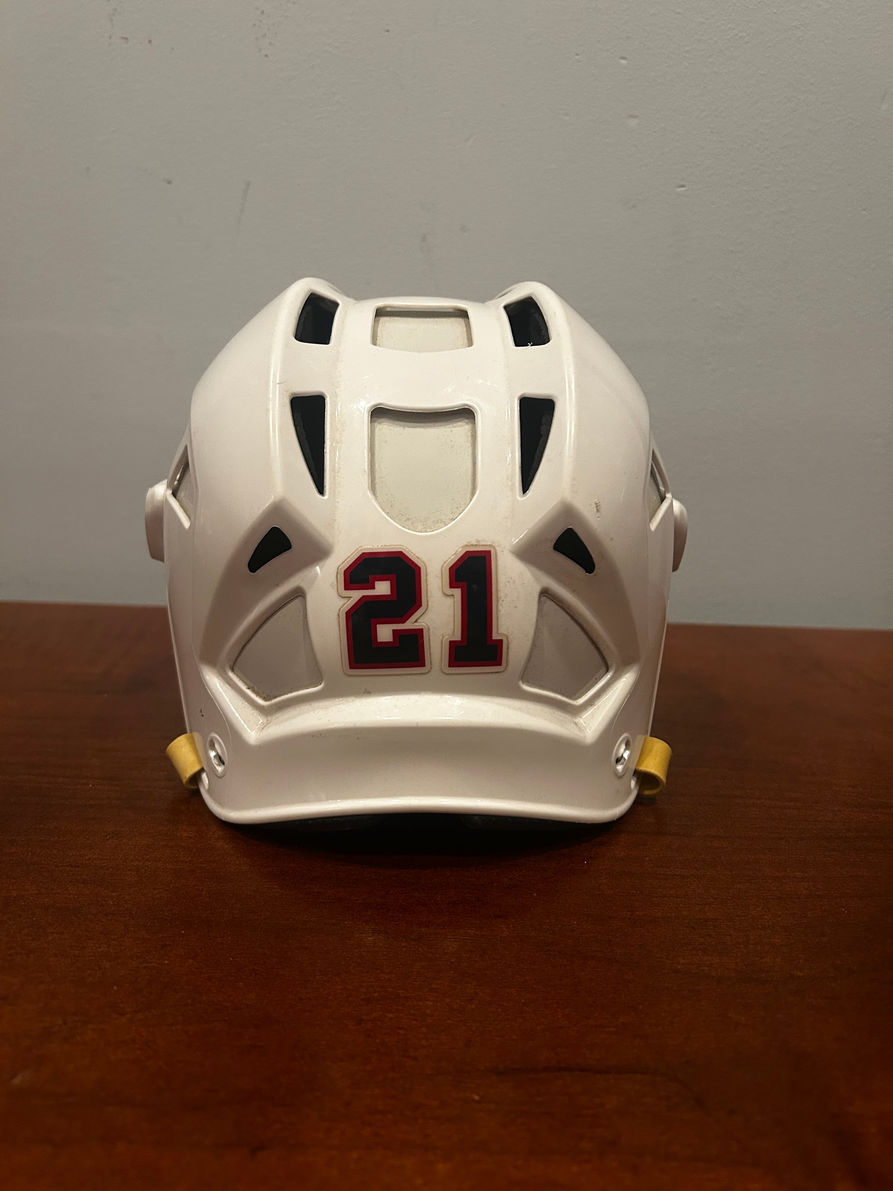 Kyle Okposo game used team USA helmet.