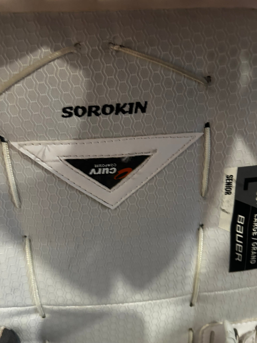 Ilya Sorokin game used pads photo matched📸 with LOA