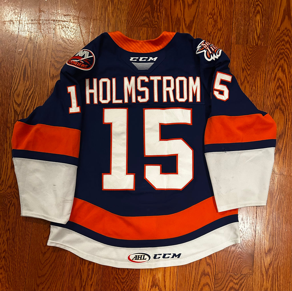 Simon Holstrom game worn Bridgeport sound tigers jersey photo matched📸