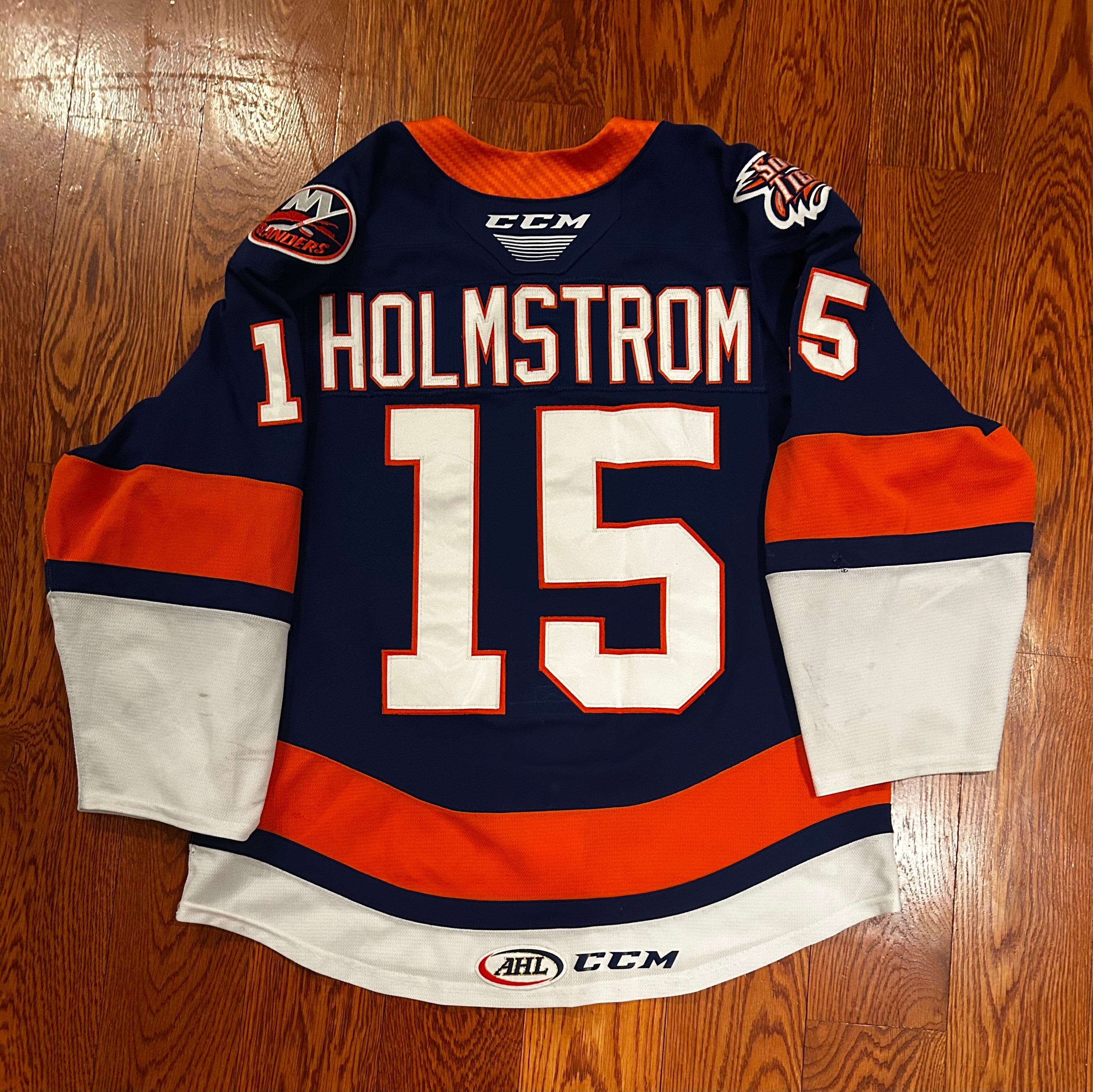 Simon Holstrom game worn Bridgeport sound tigers jersey photo matched📸