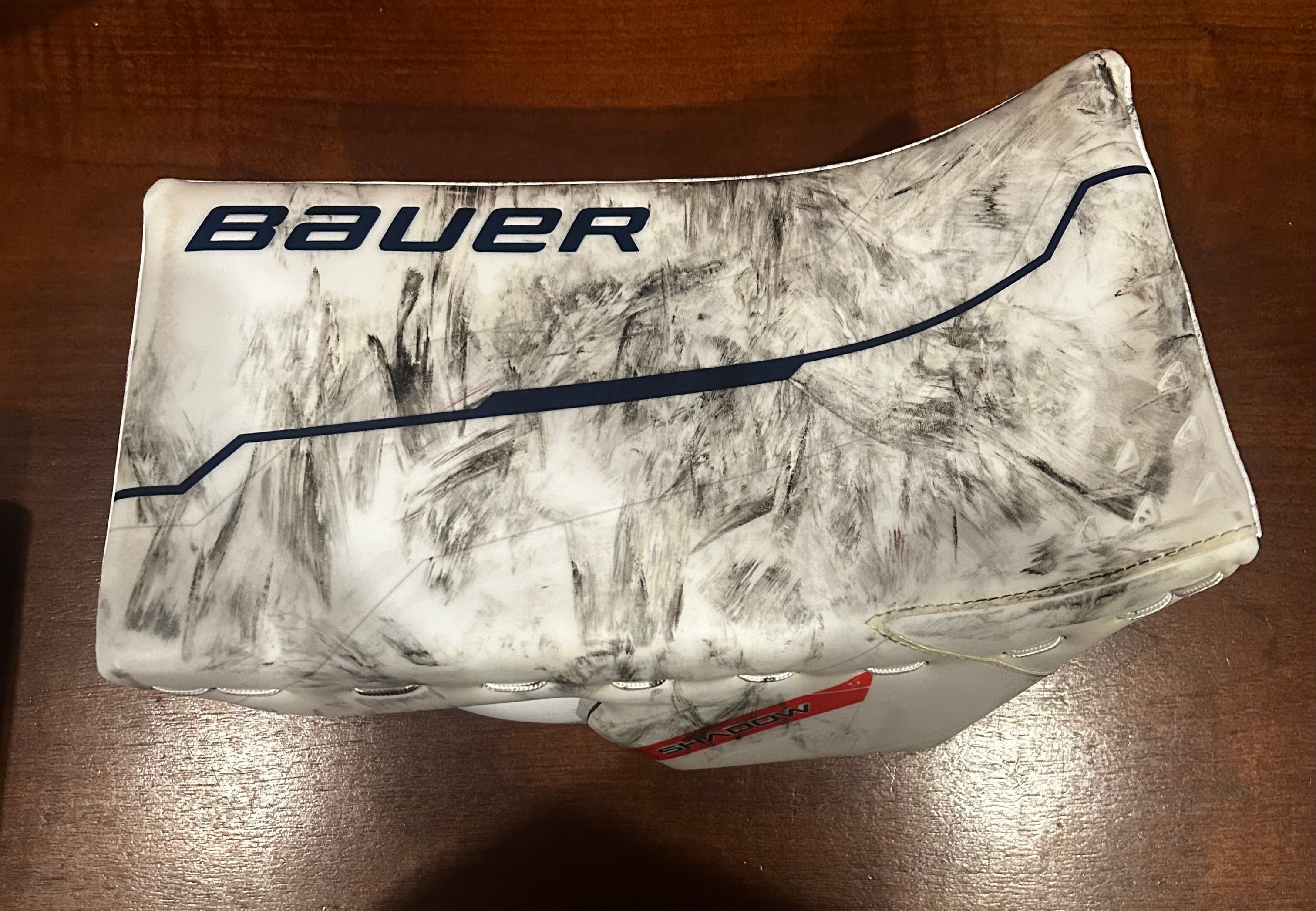 Sorokin game worn blocker with loa